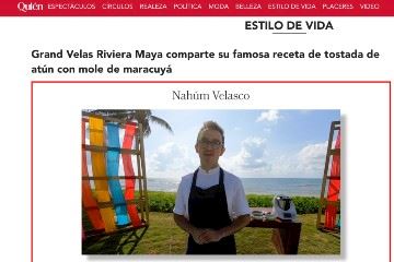 Grand Velas Riviera Maya comparte su famosa receta de tostada de atún con mole de maracuyá